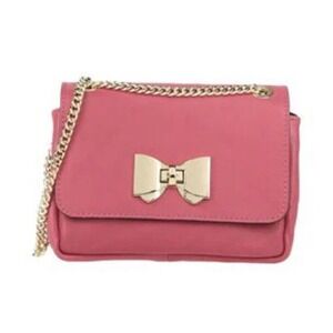STEFANO GHILARDI Pink Crossbody Bag‎ Gold Bow Hardware Made in Italy